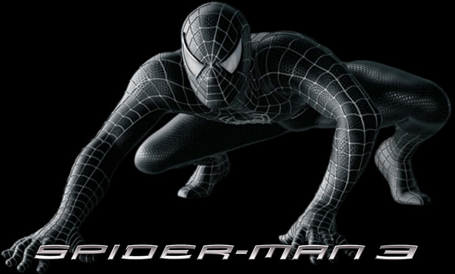 Spiderman3 Black Suit Pose PNG Image