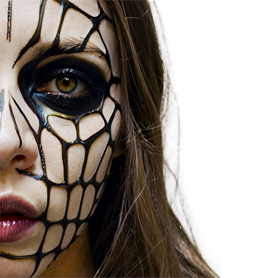 Spiderweb Makeup Closeup PNG Image