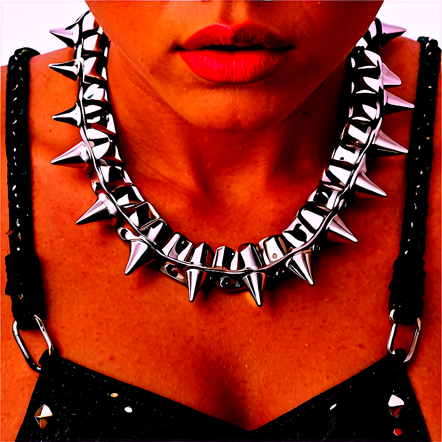 Spiked Choker With Colored Studs Png 06282024 PNG Image