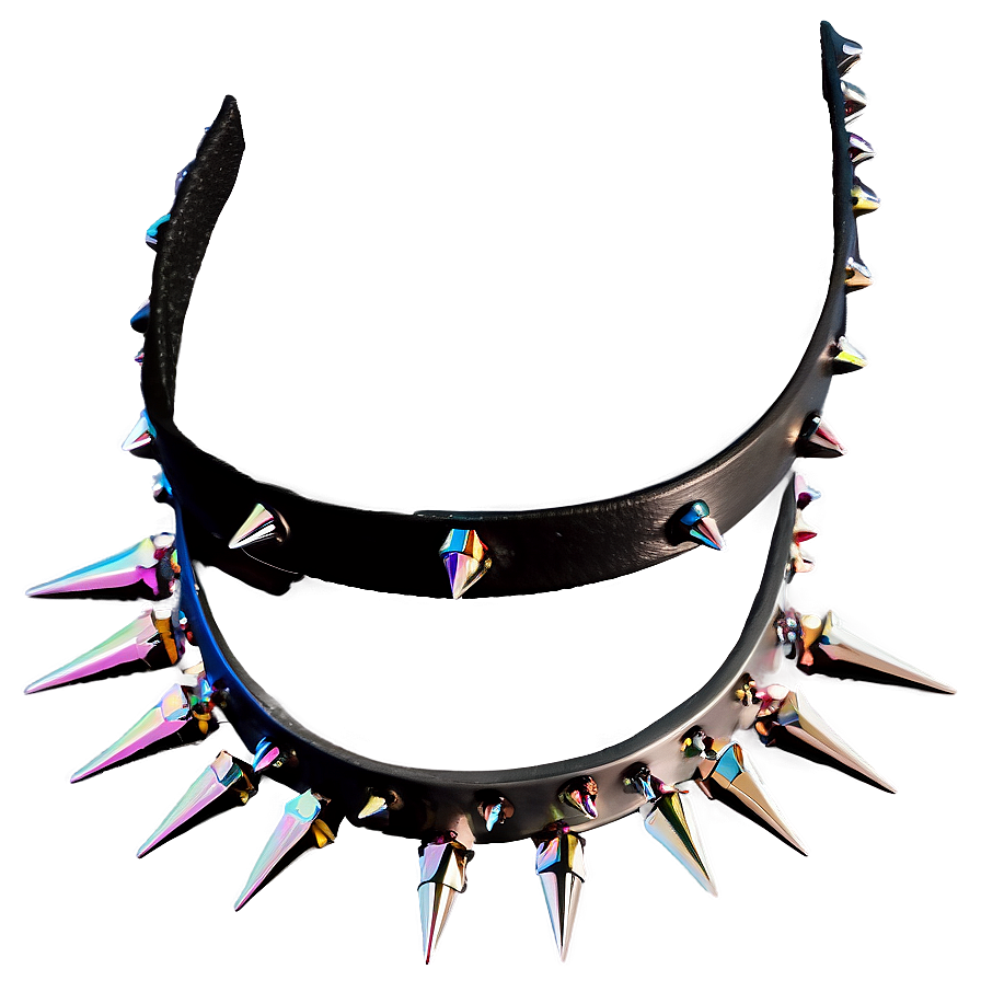 Spiked Choker With Colored Studs Png Wsg PNG Image