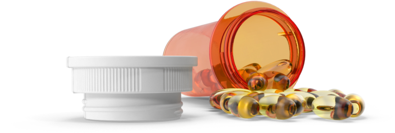 Spilled Prescription Bottle Omega Pills PNG Image