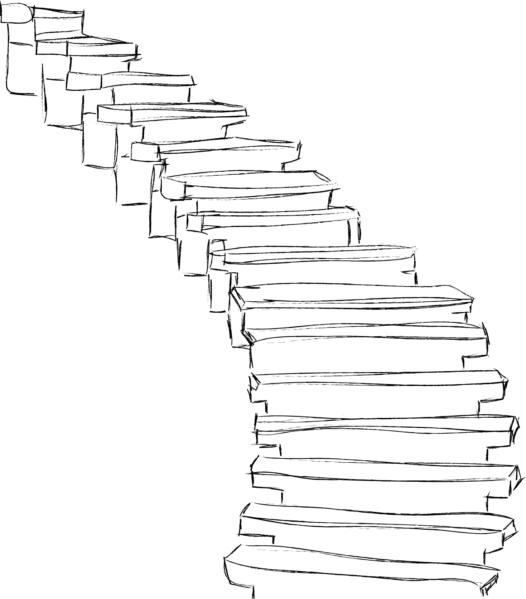 Spiral Staircase Sketch PNG Image