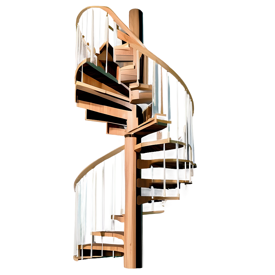 Spiral Staircase With Landing Png 6 PNG Image