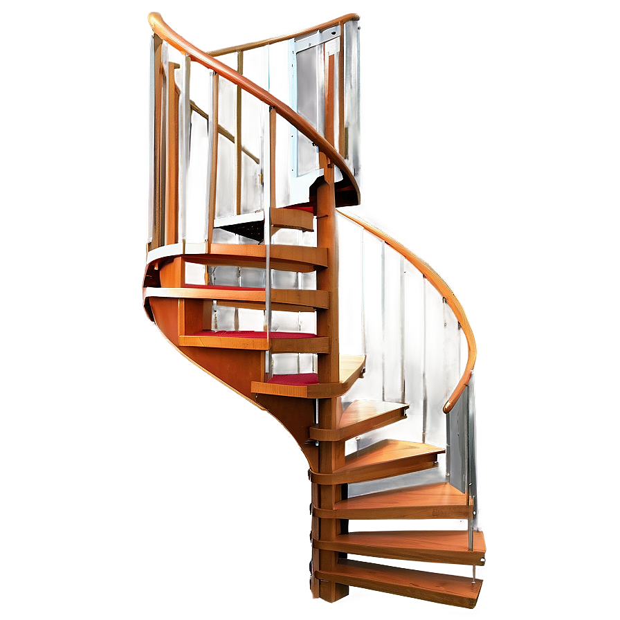 Spiral Staircase With Landing Png 9 PNG Image