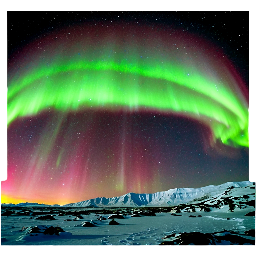 Splendid Aurora Above Horizon Png Ahr PNG Image