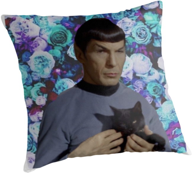 Spockand Cat Cushion Design PNG Image