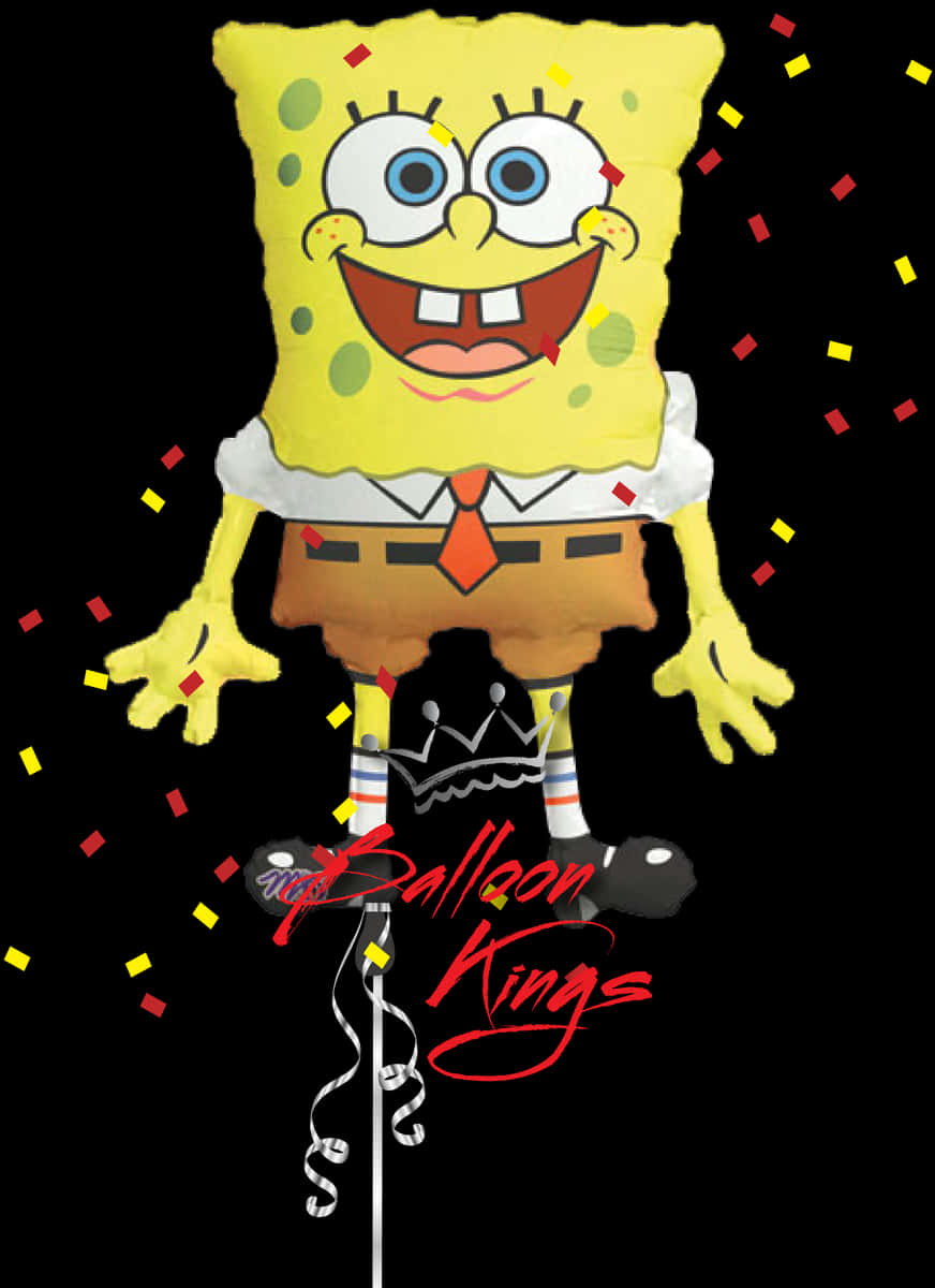 Sponge Bob Balloon Kings Celebration PNG Image