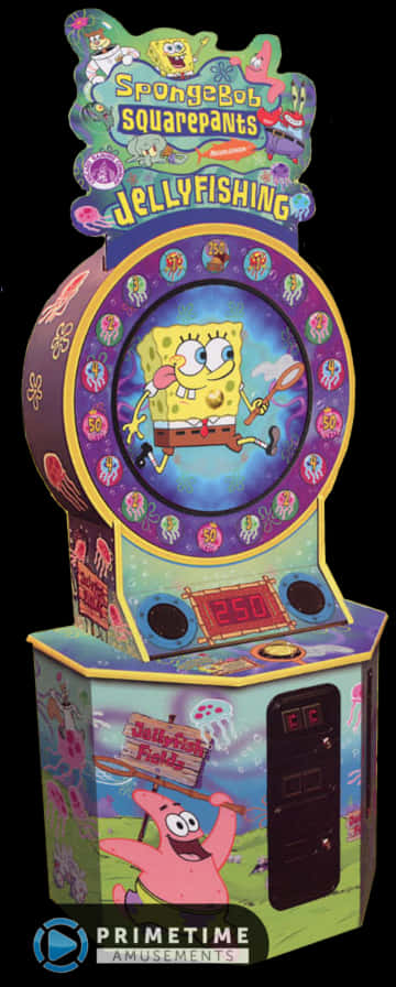 Sponge Bob Square Pants Jellyfishing Arcade Game PNG Image