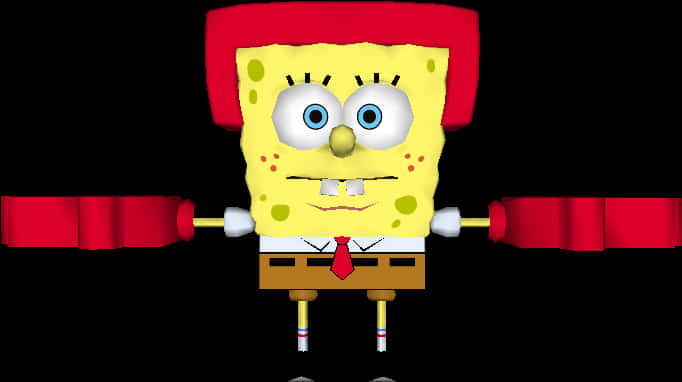 Sponge Bob Square Pants3 D Model PNG Image