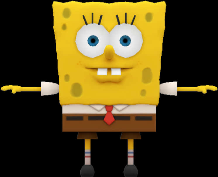 Sponge Bob Square Pants3 D Model PNG Image