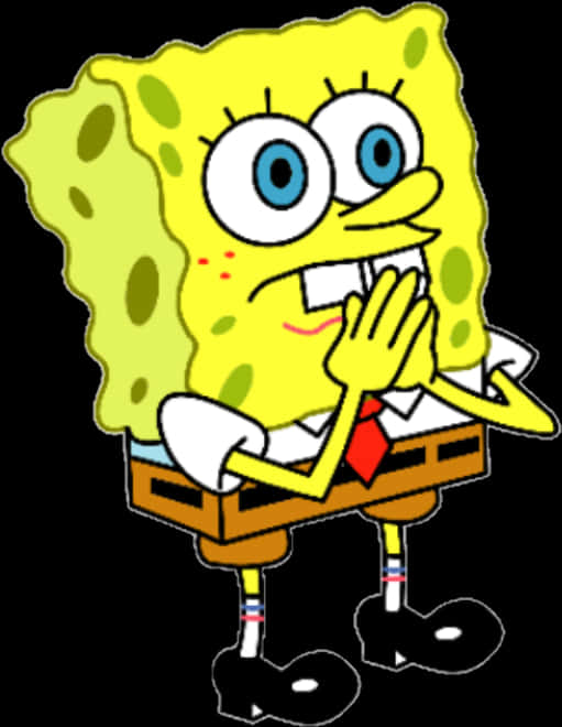 Sponge Bob Surprised Expression PNG Image