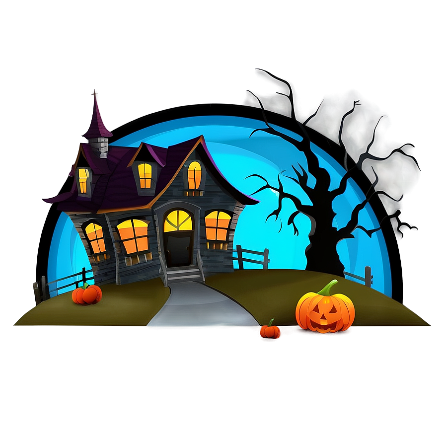 Spooky Halloween Cartoon Scene Png 06252024 PNG Image