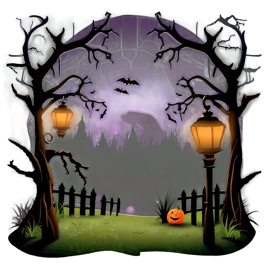 Spooky Halloween Cartoon Scene Png 12 PNG Image