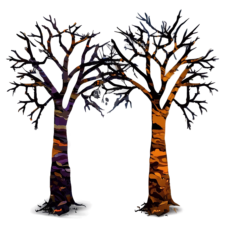 Spooky Halloween Trees Png Kqt74 PNG Image