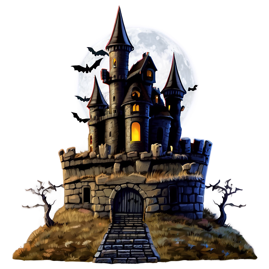 Spooky Haunted Castle Png Pdu PNG Image