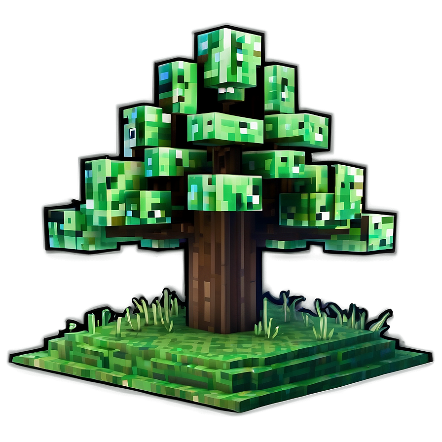 Spooky Minecraft Tree Png Qet PNG Image