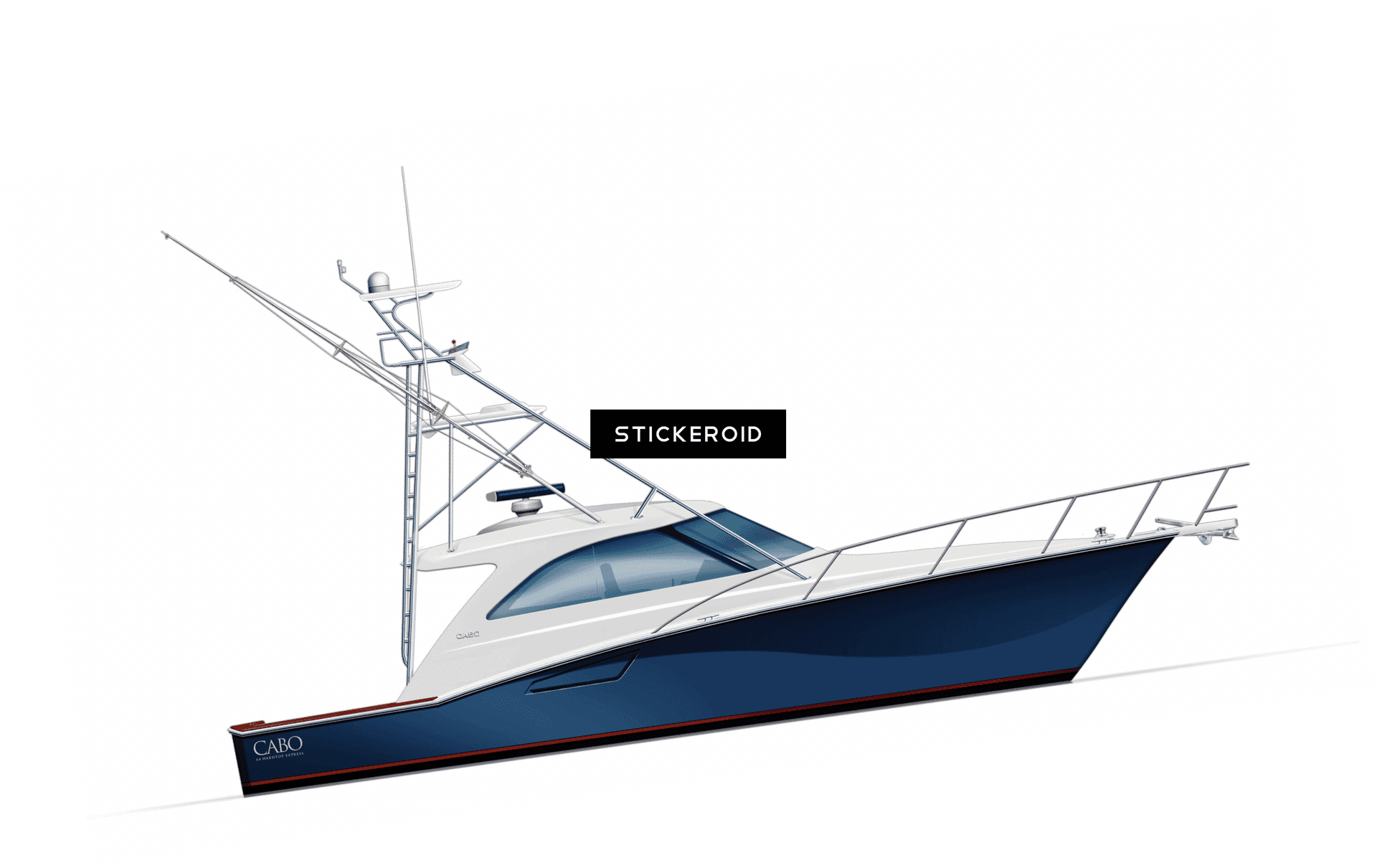 Sport Fishing Yacht Illustration PNG Image