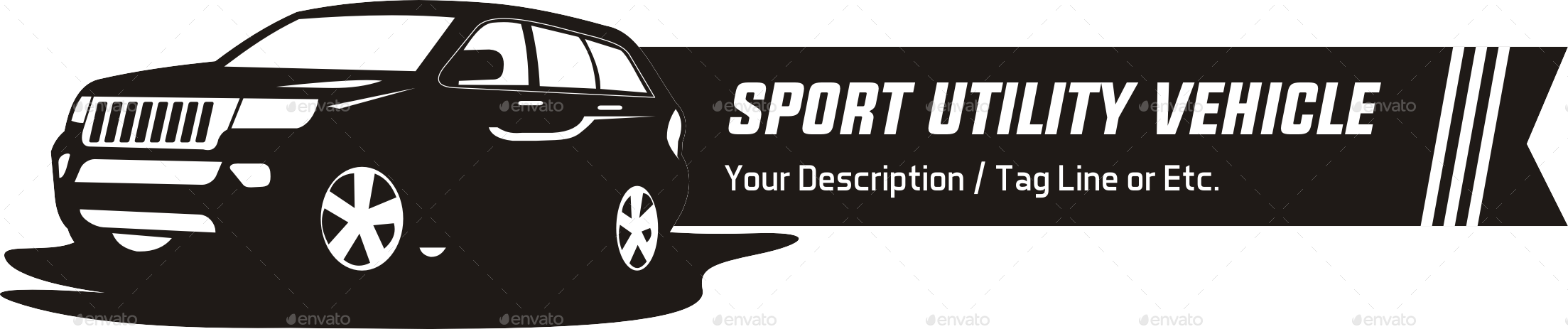 Sport Utility Vehicle Graphic Banner PNG Image