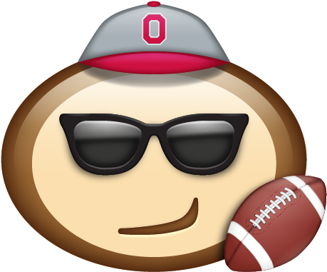 Sports Fan Emojiwith Sunglassesand Football.png PNG Image