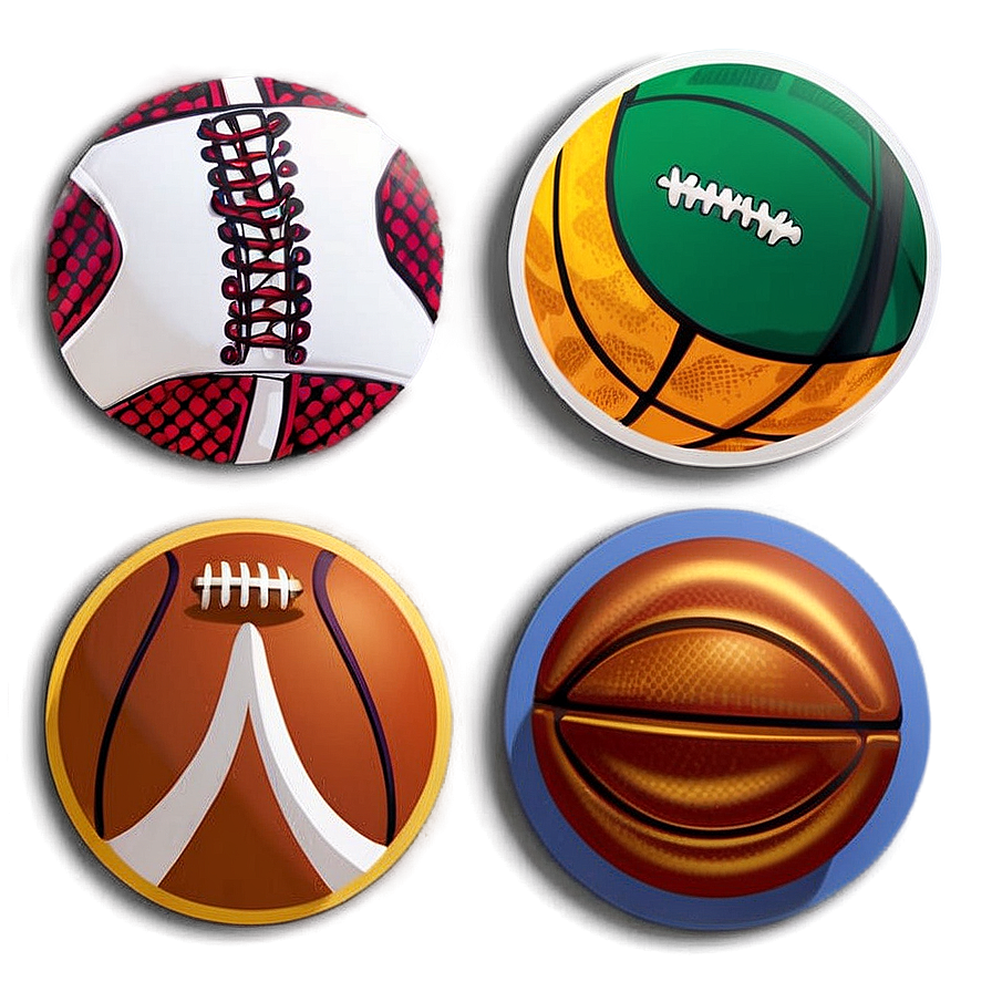 Sports Theme Round Sticker Png Cln PNG Image