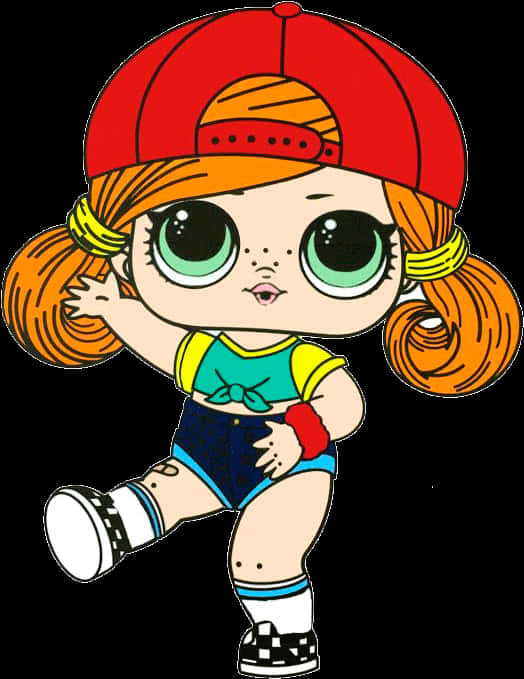 Sporty L O L Doll Illustration PNG Image