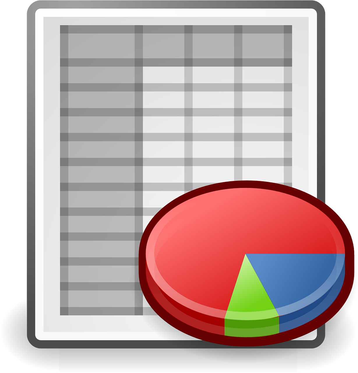 Spreadsheetand Pie Chart Icon PNG Image