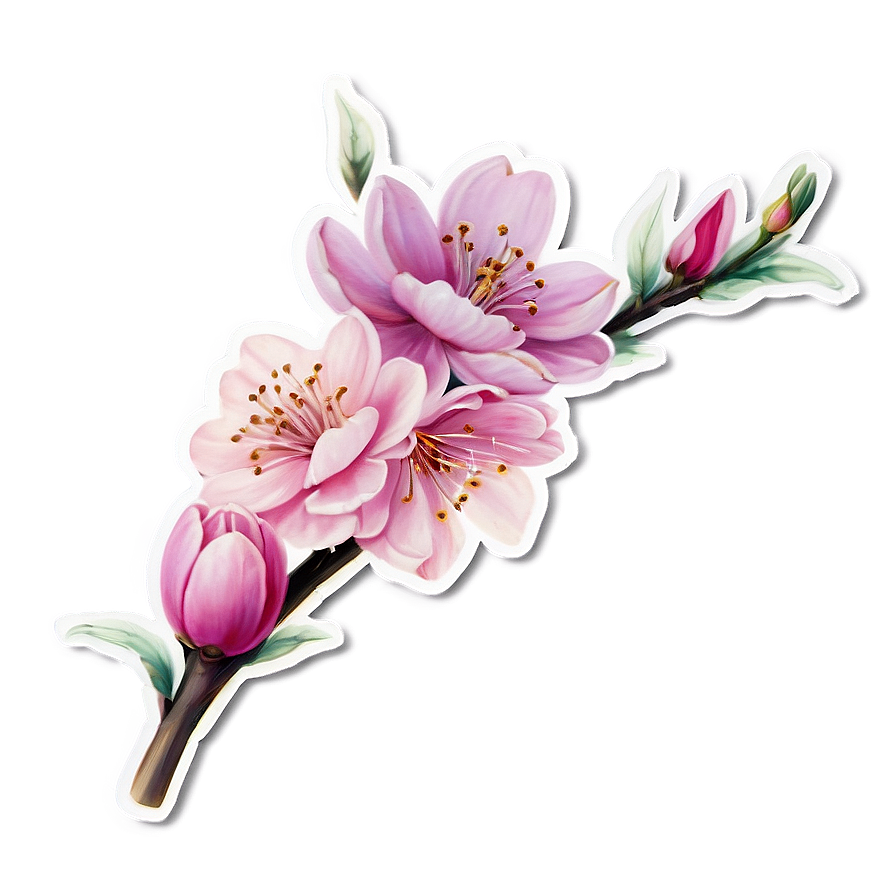 Spring Blossom Sticker Png Teo PNG Image