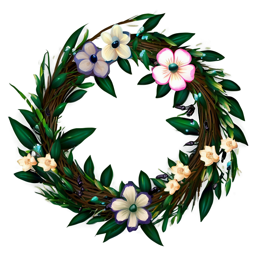 Spring Floral Wreath Png 05062024 PNG Image