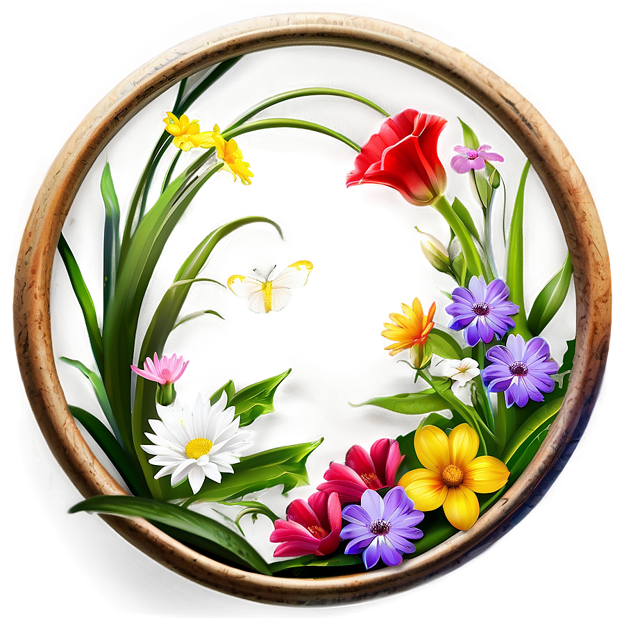 Spring Flower Circle Png Bcs24 PNG Image