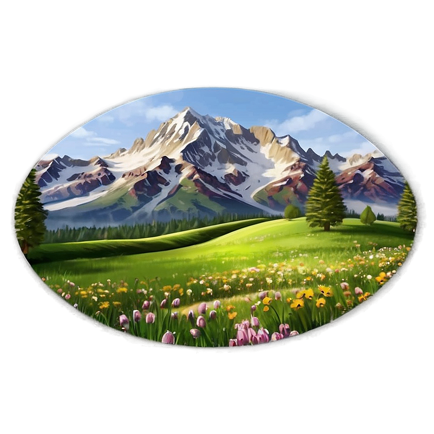 Spring Mountain Landscape Png 64 PNG Image