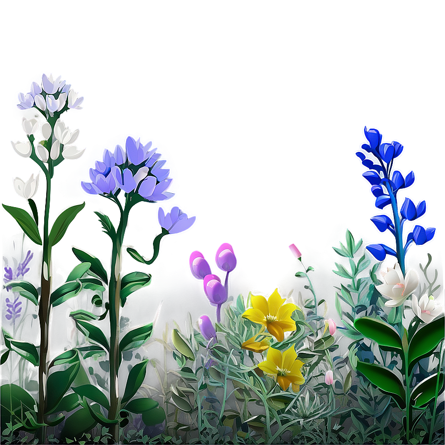 Spring Wildflower Landscape Png Emt PNG Image