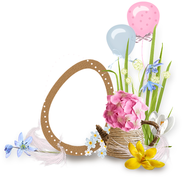 Springtime_ Floral_ Arrangement_with_ Balloons PNG Image