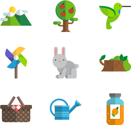 Springtime_ Nature_ Icons_ Set PNG Image