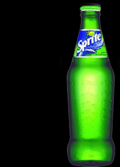 Sprite Bottle Glowing Green Background PNG Image