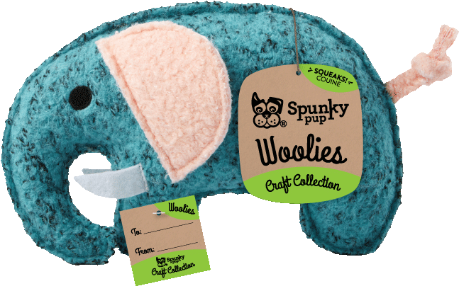 Spunky Pup Woolies Elephant Dog Toy PNG Image