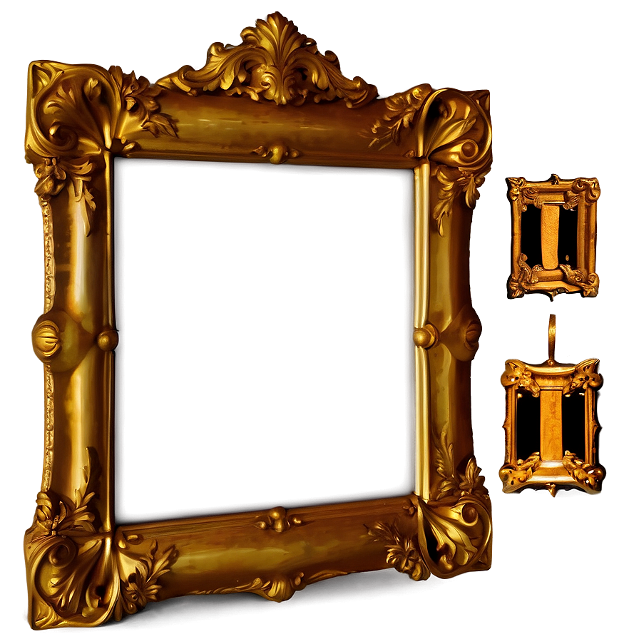 Square Gold Mirror Frame Png Yxs13 PNG Image