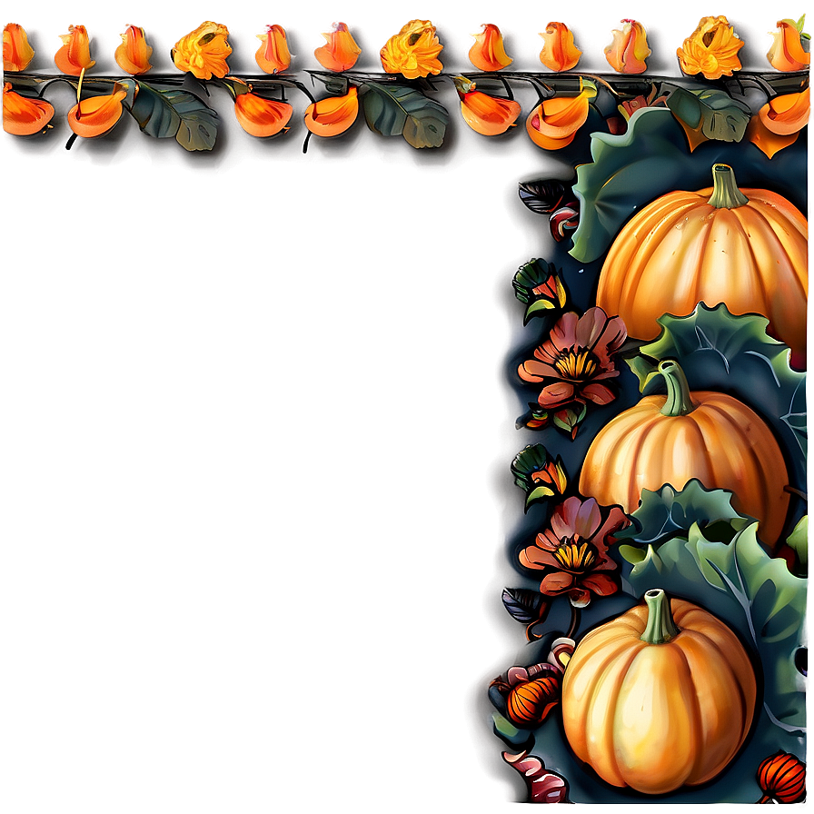 Squash And Gourds Thanksgiving Border Png Ewq PNG Image