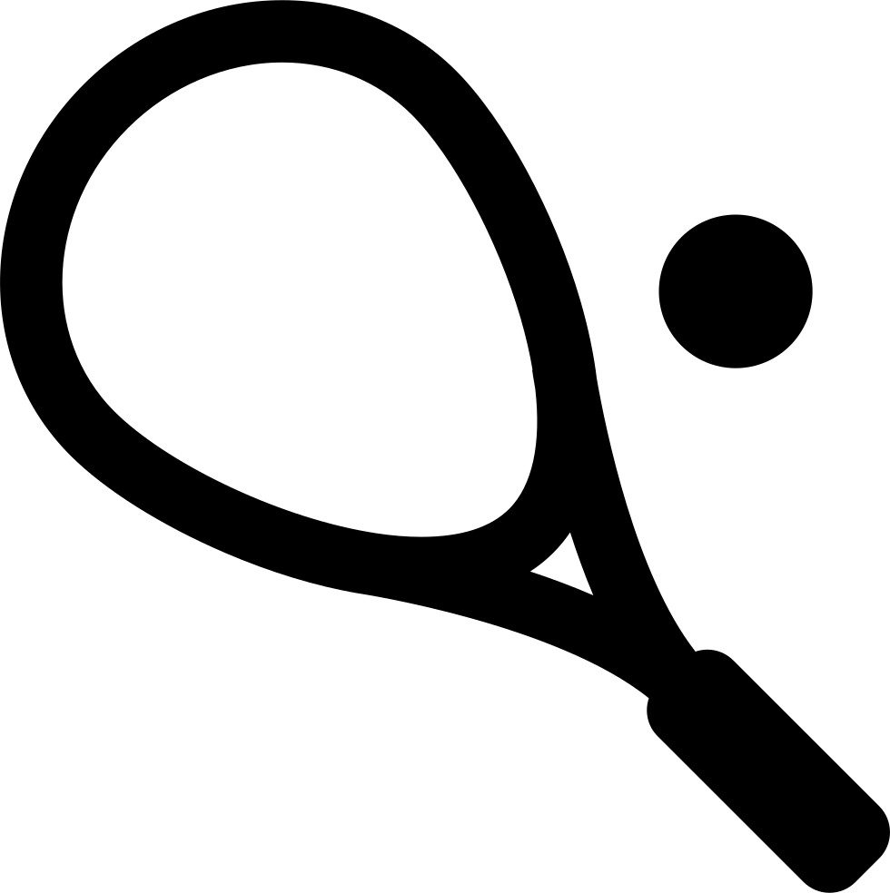 Squash Racketand Ball Silhouette PNG Image