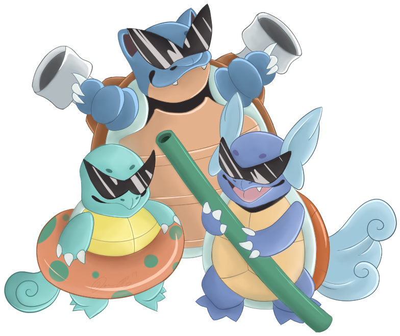 Squirtle Squad Coolness PNG Image