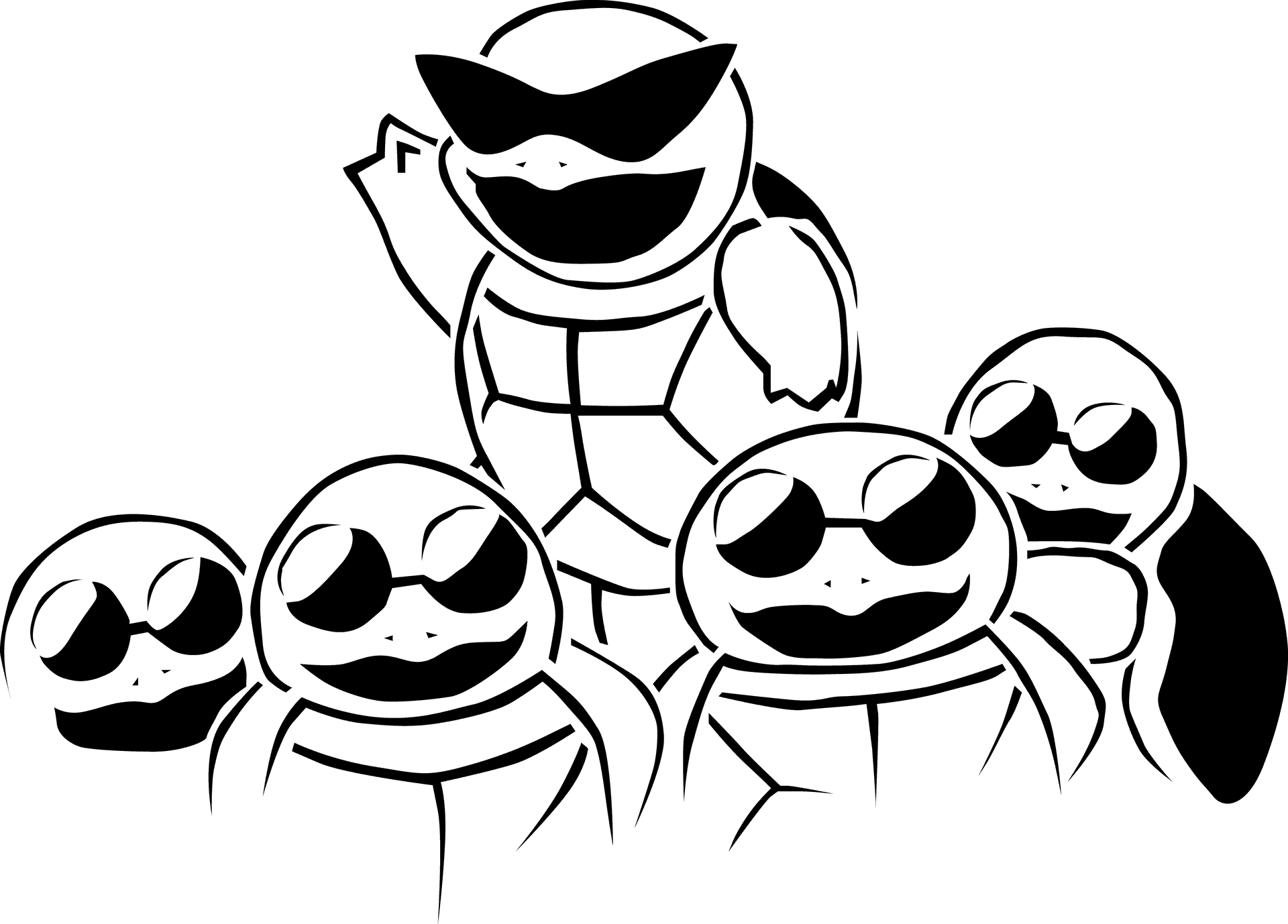 Squirtle Squad Leadership PNG Image