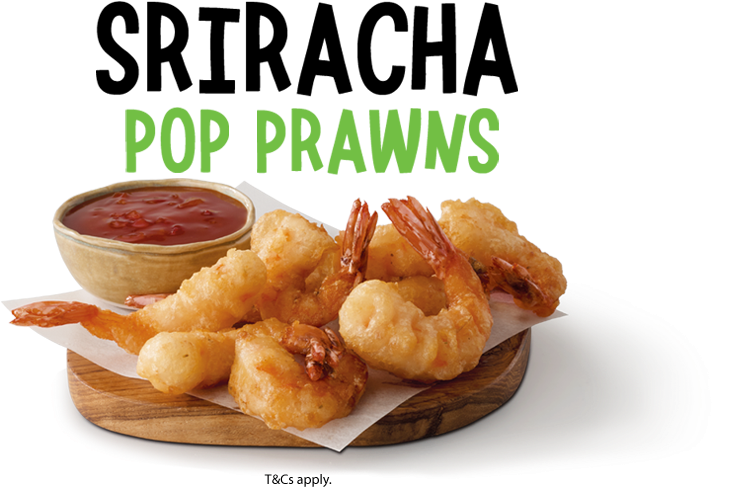 Sriracha Pop Prawns Dish PNG Image