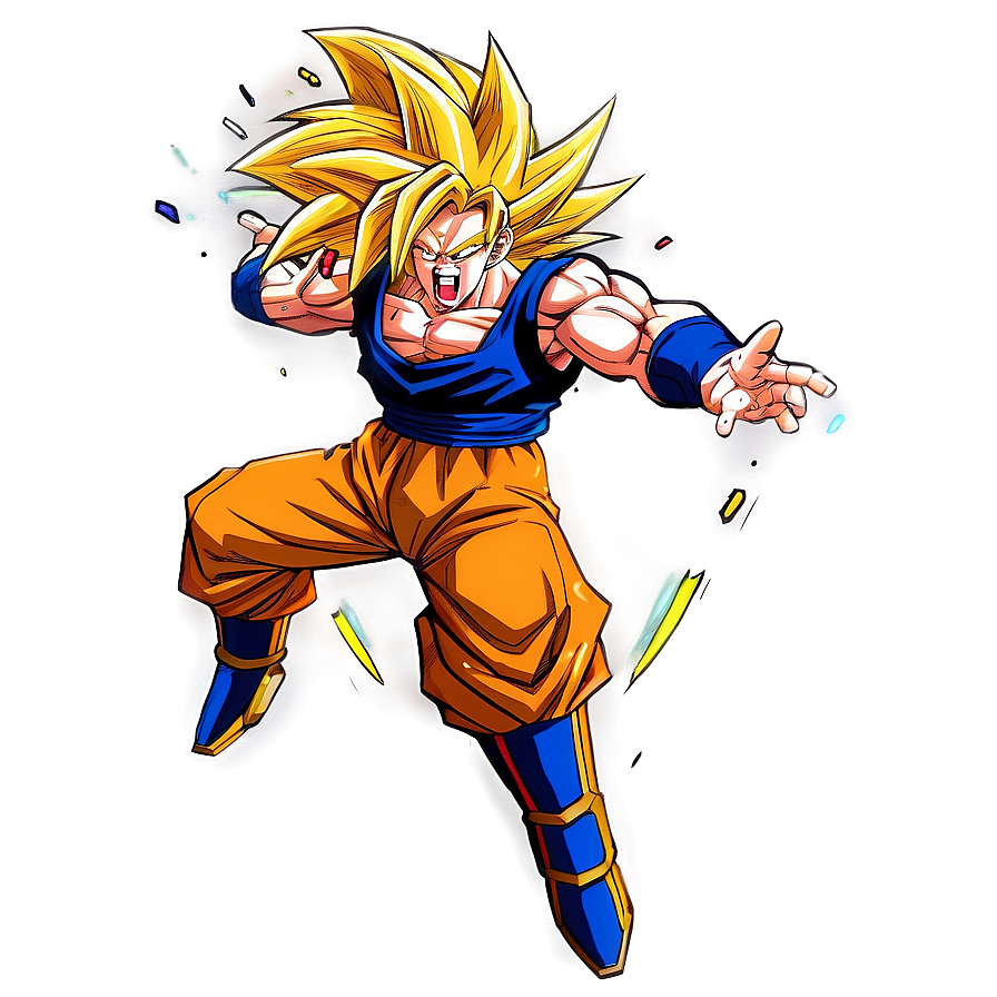 Ssj3 Goku In Action Png Ffw PNG Image