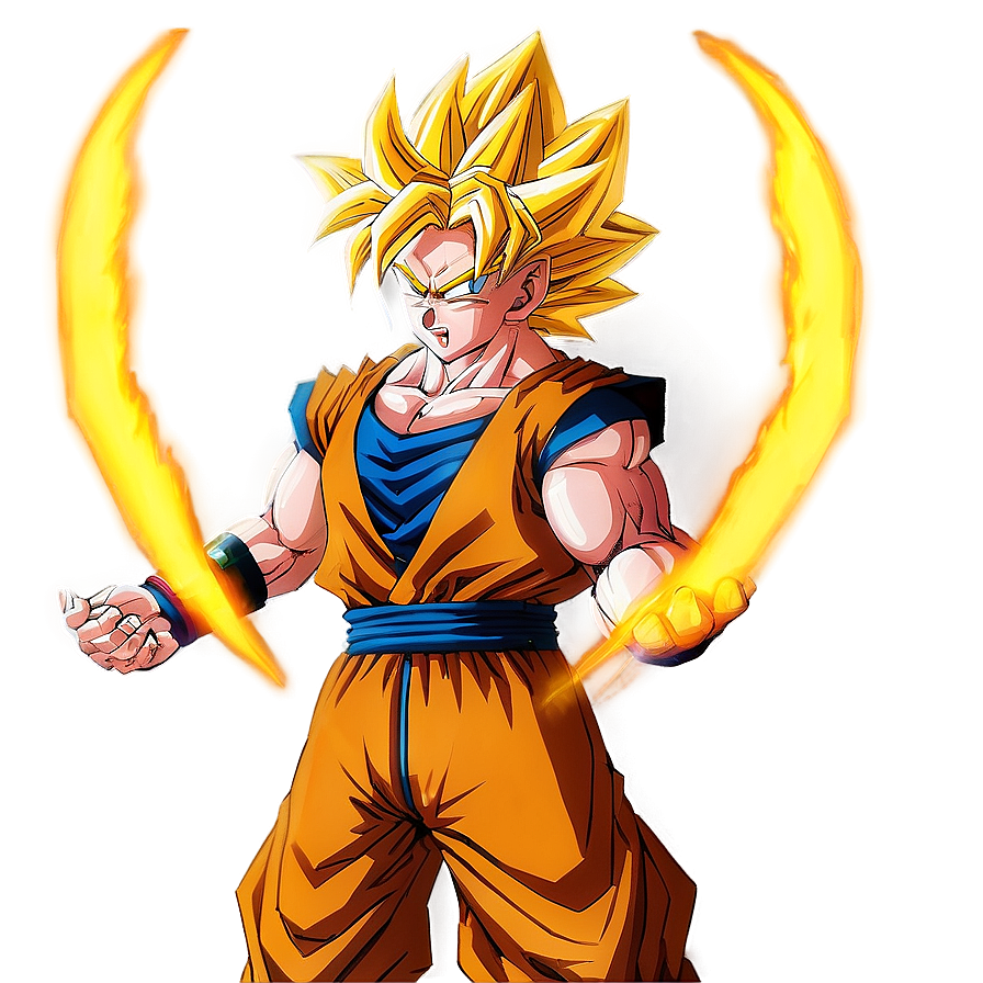 Ssj3 Goku With Lightning Aura Png Mio94 PNG Image