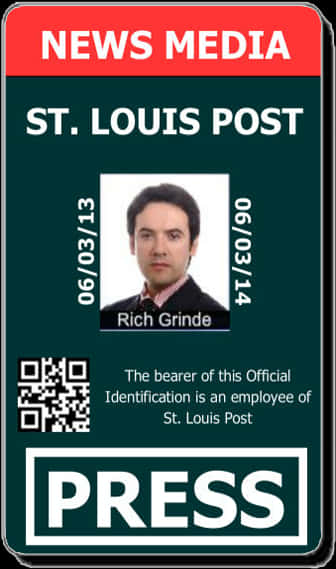 St Louis Post Press I D Card PNG Image