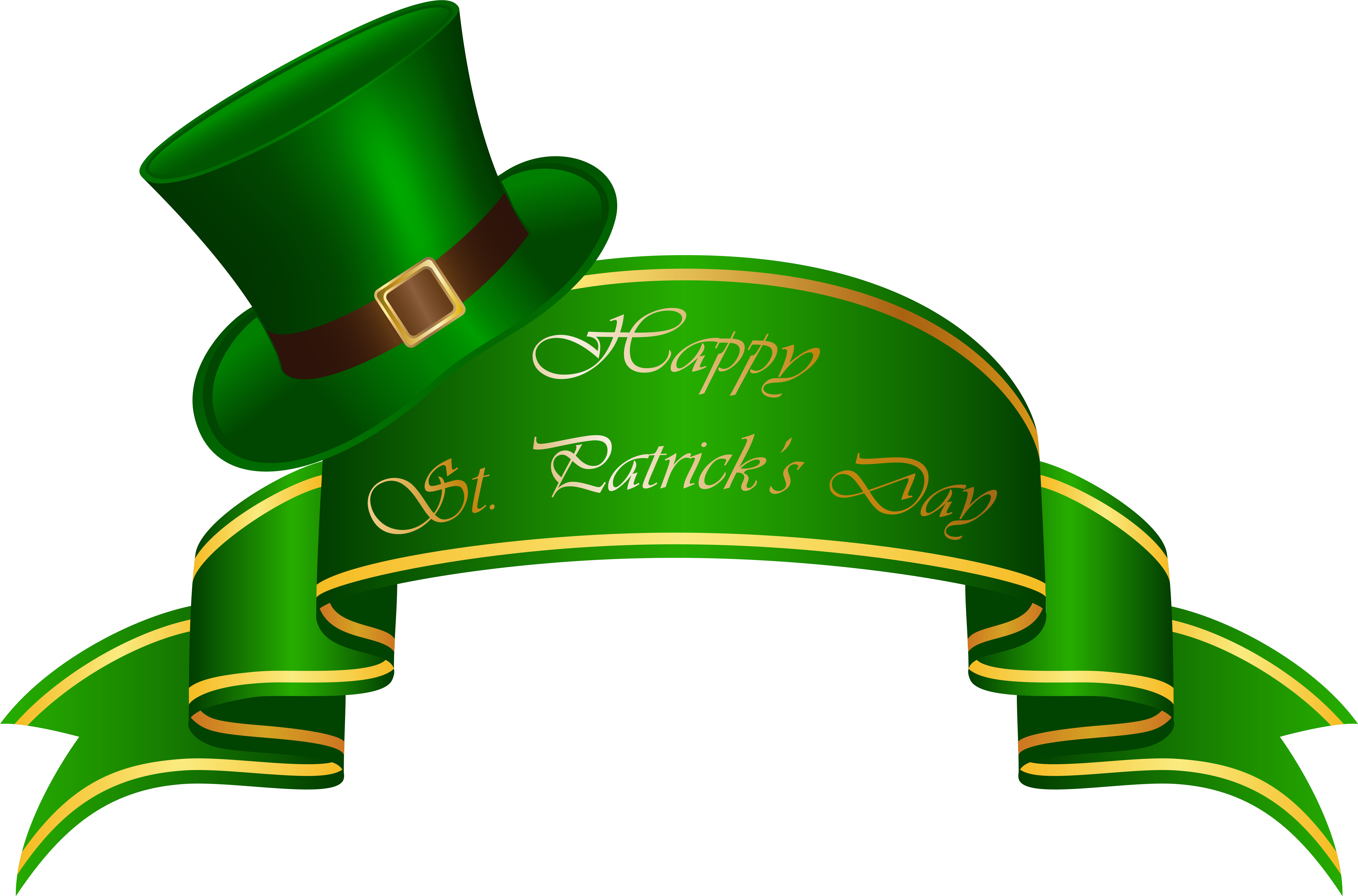 St Patricks Day Green Hatand Banner PNG Image