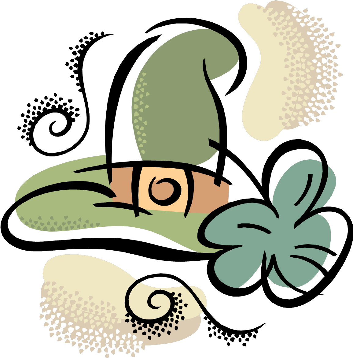 St Patricks Day_ Leprechaun Hat_ Clover_ Art PNG Image