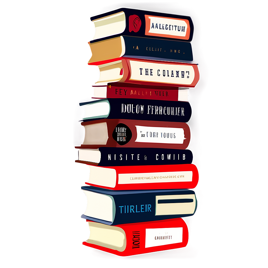 Stack Of Thriller Books Png Xiy33 PNG Image