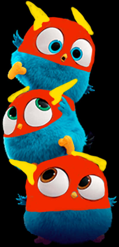 Stacked Angry Birds Plush Toys PNG Image