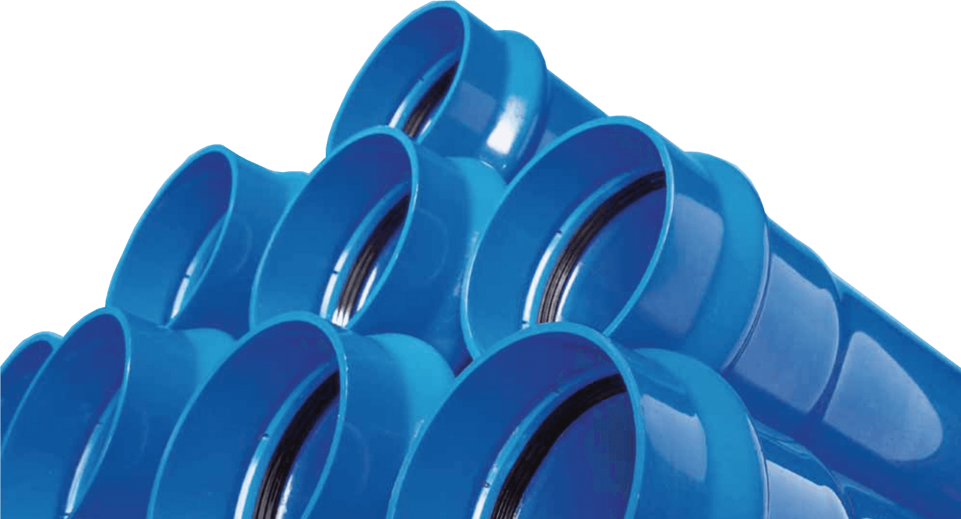 Stacked Blue P V C Pipes PNG Image