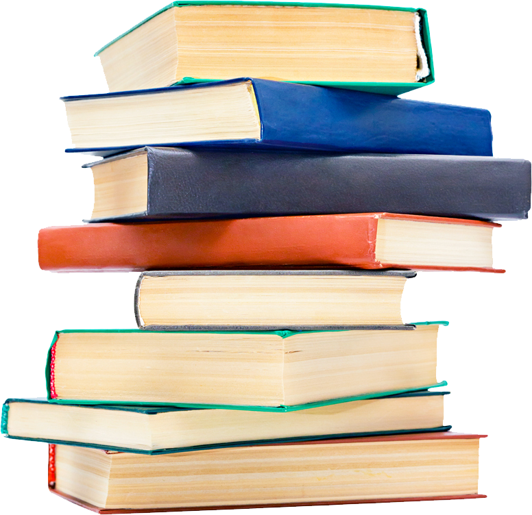 Stacked Books Isolatedon Green Background.png PNG Image